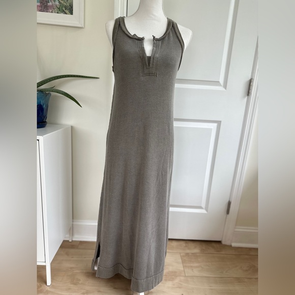 Casual greyish waffle Sleeveless Dress - Picture 4 of 11
